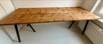 Bureau hout/stalen frame (vintage / design), Huis en Inrichting, Bureaus, Ophalen, Zo goed als nieuw
