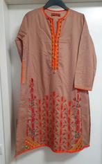 Maat S geborduurde tuniek jurk katoen Indiase beige bruin, Kleding | Dames, Overige typen, Beige, Ophalen of Verzenden, Zo goed als nieuw