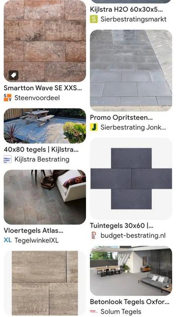 Gezocht! 200 st 30x60 tuintegels  beschikbaar voor biedingen