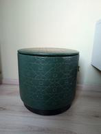 Vintage poef met deksel - Groen, Ophalen, Minder dan 50 cm, Rond, Minder dan 50 cm