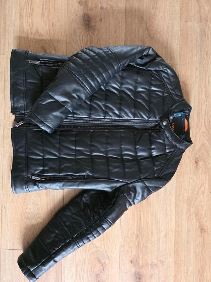 Hugo Boss leren Bikerjack - Nieuw - Stijlvol & Tijdloos!, Kleding | Heren, Jassen | Winter, Nieuw, Maat 52/54 (L), Zwart, Ophalen of Verzenden