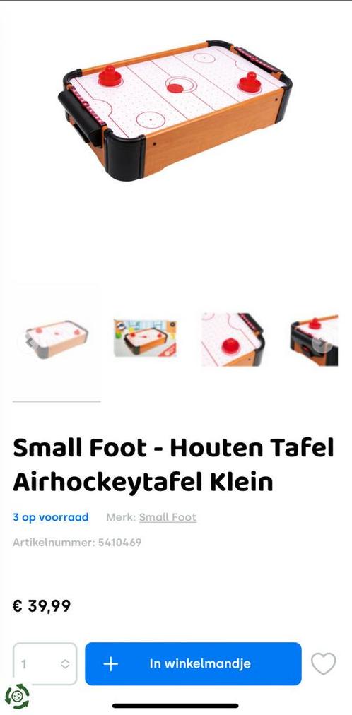 Small Foot - Houten Tafel Airhockeytafel Klein, Kinderen en Baby's, Speelgoed | Speeltafels, Gebruikt, Ophalen