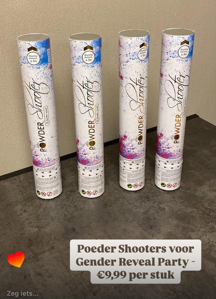 Gender Reveal Shooter met poeder – €9,99, Hobby en Vrije tijd, Feestartikelen | Verhuur, Nieuw, Geboorte of Huwelijk, Ophalen of Verzenden