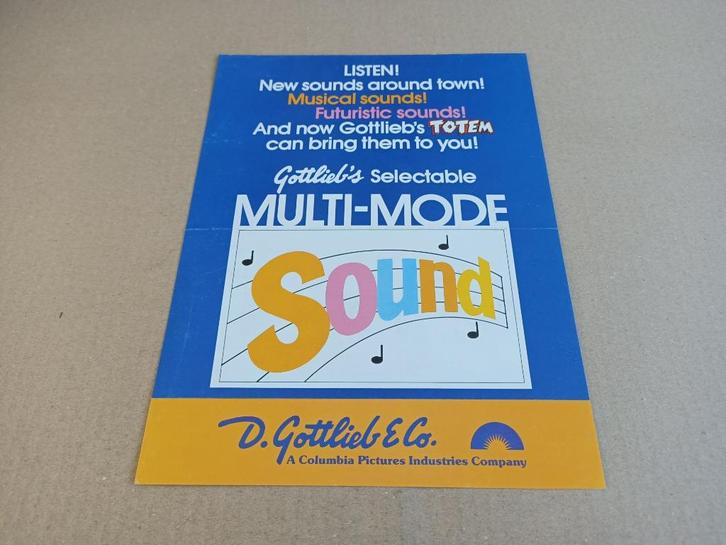 Folder: Gottlieb Totem (1979) Flipperkast, Verzamelen, Automaten | Flipperkasten, Gebruikt, Elektronisch, Flipperkast, Verzenden