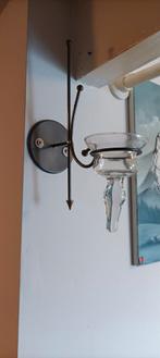 Vintage Wandkandelaar met Glazen Houder, Antiek en Kunst, Antiek | Glas en Kristal, Ophalen of Verzenden