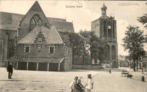 Workum Groote Kerk uitg F.J. Sikkes, Verzamelen, Ansichtkaarten | Nederland, Ongelopen, Friesland, Voor 1920, Verzenden
