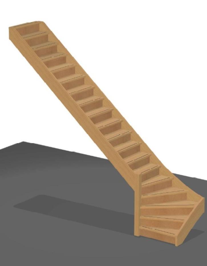 GLOEDNIEUW! Onderkwart trap - Vuren - stootborden MDF, Doe-het-zelf en Verbouw, Ladders en Trappen, Nieuw, Trap, 2 tot 4 meter