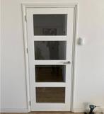 Binnendeur met Glas Opdek en Stomp, Doe-het-zelf en Verbouw, Deuren en Horren, Niet ingevuld, 80 tot 100 cm, Binnendeur, Niet ingevuld