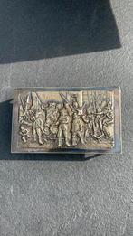 Grote verzilverde luciferhouder met de nachtwacht, Ophalen of Verzenden, Zilver