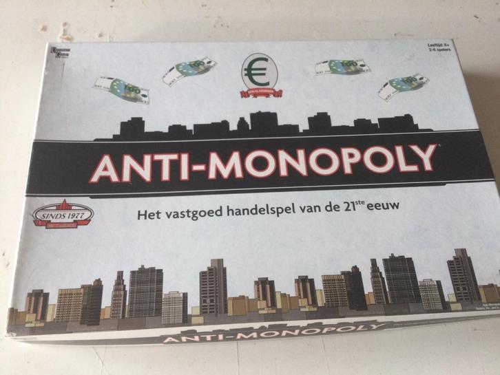 Anti Monopoly Spel 1, Hobby en Vrije tijd, Gezelschapsspellen | Bordspellen, Gebruikt, Een of twee spelers, Drie of vier spelers