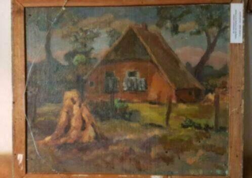 2x 0lieverf jan hermannus lambeck stadsgezicht + boerderij, Antiek en Kunst, Kunst | Schilderijen | Klassiek, Ophalen