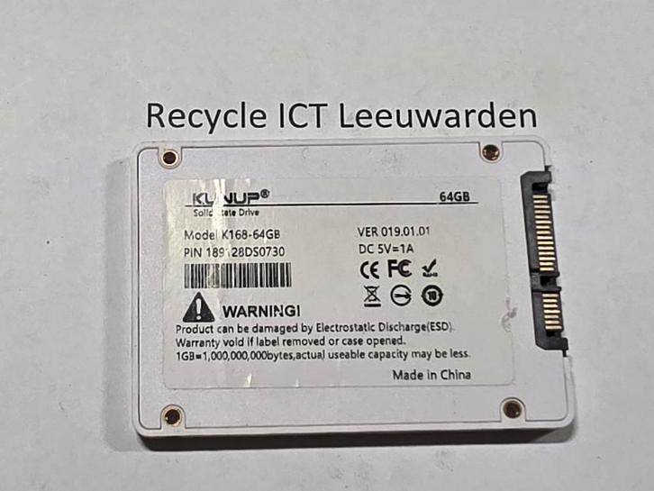 Kunup 64gb laptop ssd hdd hardeschijf, Computers en Software, Harde schijven, Gebruikt, Laptop, Intern, SSD, SATA, Ophalen of Verzenden