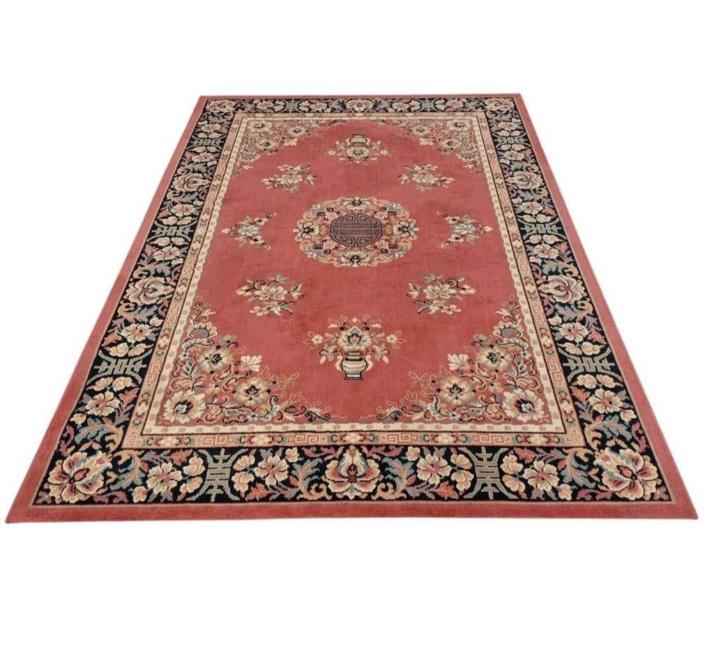 Vintage oosters oriental vloerkleed Pink medallion 190x275cm