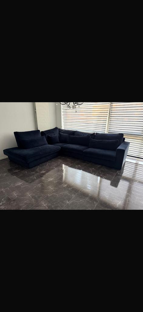 Bank zwart blauw, Ophalen of Verzenden, Zo goed als nieuw