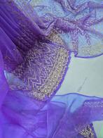 Prachtige paarse Indiase sari zonder blouse, Ophalen of Verzenden, Nieuw