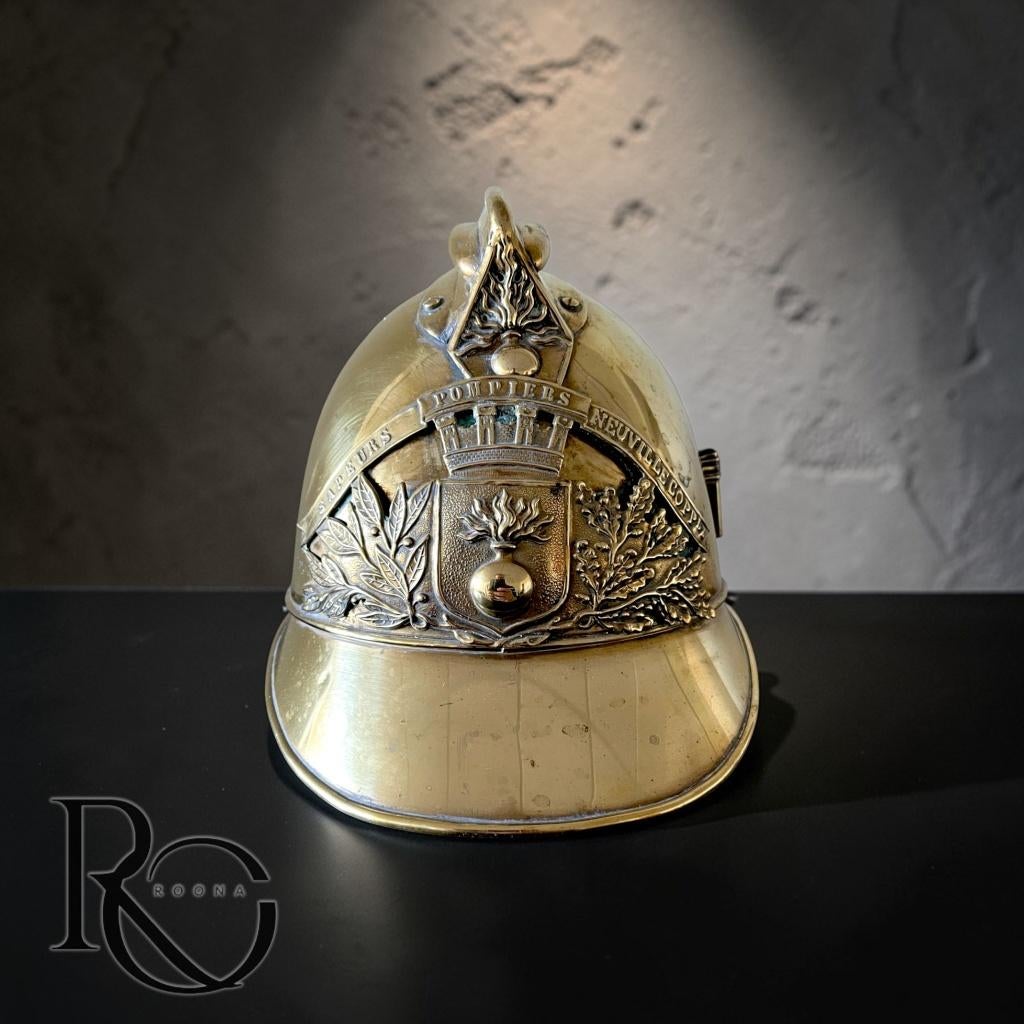 Antieke Franse Brandweerhelm ca. 1890–1910  Sapeurs Pompiers, Ophalen of Verzenden, Overige soorten, Overige gebieden, Helm of Baret