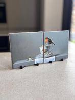 Tegeltjes Roodborstje op kopje, Eigen ontwerp, Verzenden, Decoratieobject, Steen/keramiek