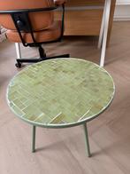 Zgan bijzettafel met mozaïek blad van Karwei, Huis en Inrichting, Tafels | Bijzettafels, Ophalen, Minder dan 55 cm, Gebruikt, Rond