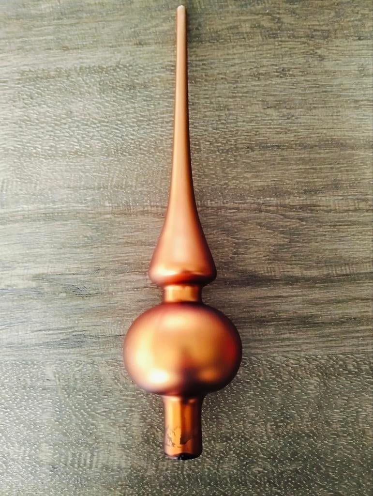 Kerst glazen piek mat goudkleurig, Ophalen of Verzenden, Nieuw