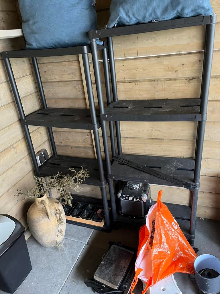 2 opbergrekken kasten, Tuin en Terras, Ophalen of Verzenden, Gebruikt, Kunststof, Overige typen