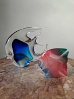 Twee glazen meerkleurige vissen, Ophalen of Verzenden