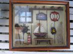 Showcase 3 d vitrine scheepvaart, erg veel details 34x28x6cm, Minder dan 50 cm, Gebruikt, Overige typen, Ophalen of Verzenden