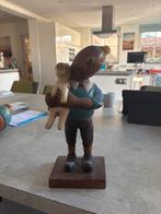 Houten Kuifje beeldje decoratie, Ophalen of Verzenden