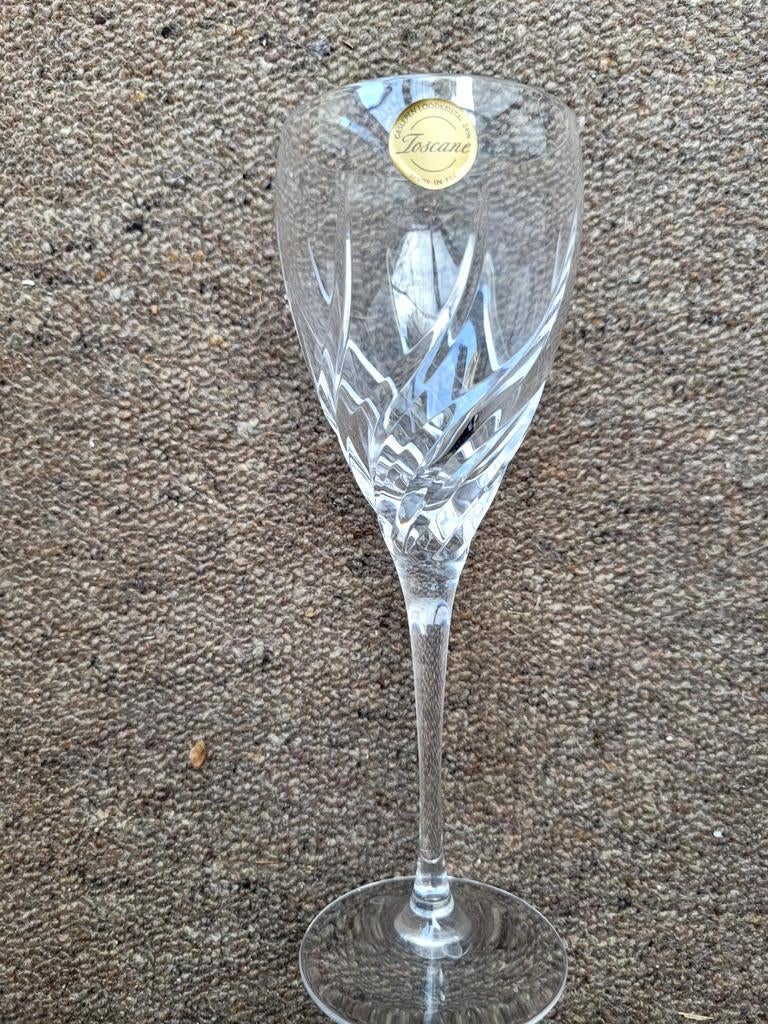 6 Kristallen Wijn/Cocktail Glazen - Toscane 24% Loodkristal, Ophalen of Verzenden