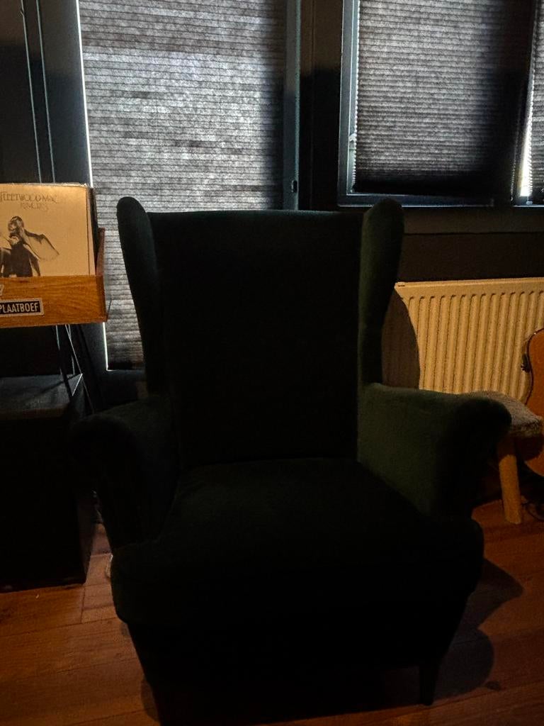 Ikea Strandmon fauteuil Donkergroen, Huis en Inrichting, Fauteuils, Ophalen, Gebruikt, Stof, 75 tot 100 cm