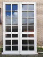 289hx184br Twee hoge brede schuifdeuren, iets getint glas, Doe-het-zelf en Verbouw, Deuren en Horren, Ophalen, Binnendeur, Zo goed als nieuw