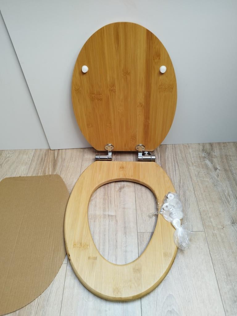 NEW Bamboe Japandi WC Bril Wcbril, Doe-het-zelf en Verbouw, Sanitair, Verzenden, Zo goed als nieuw, Toilet