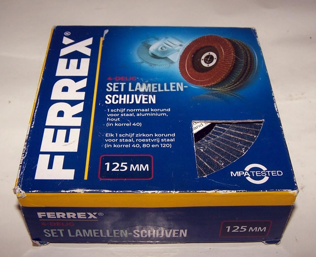Ferrex set van 4 Lamellen schijven. Nieuw in verpakking., Ophalen of Verzenden, Nieuw, 1000 watt of meer, Haakse handslijpmachine