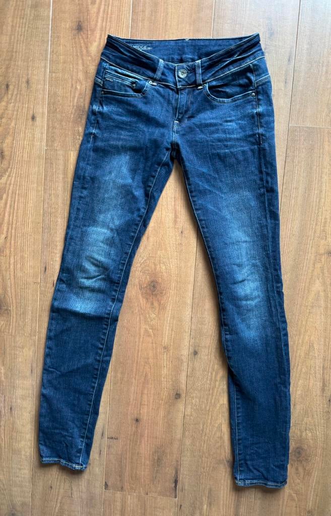 GSTAR RAW Midge mid skinny W25 L32 Nieuwstaat, Ophalen of Verzenden, Zo goed als nieuw, Blauw, W27 (confectie 34) of kleiner