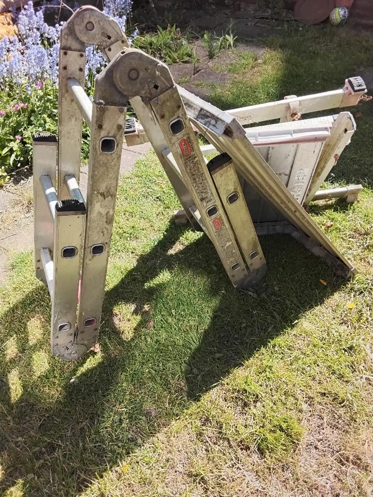 Vouwladder, Doe-het-zelf en Verbouw, Ladders en Trappen, Gebruikt, Ophalen of Verzenden, Ladder, Opvouwbaar of Inschuifbaar