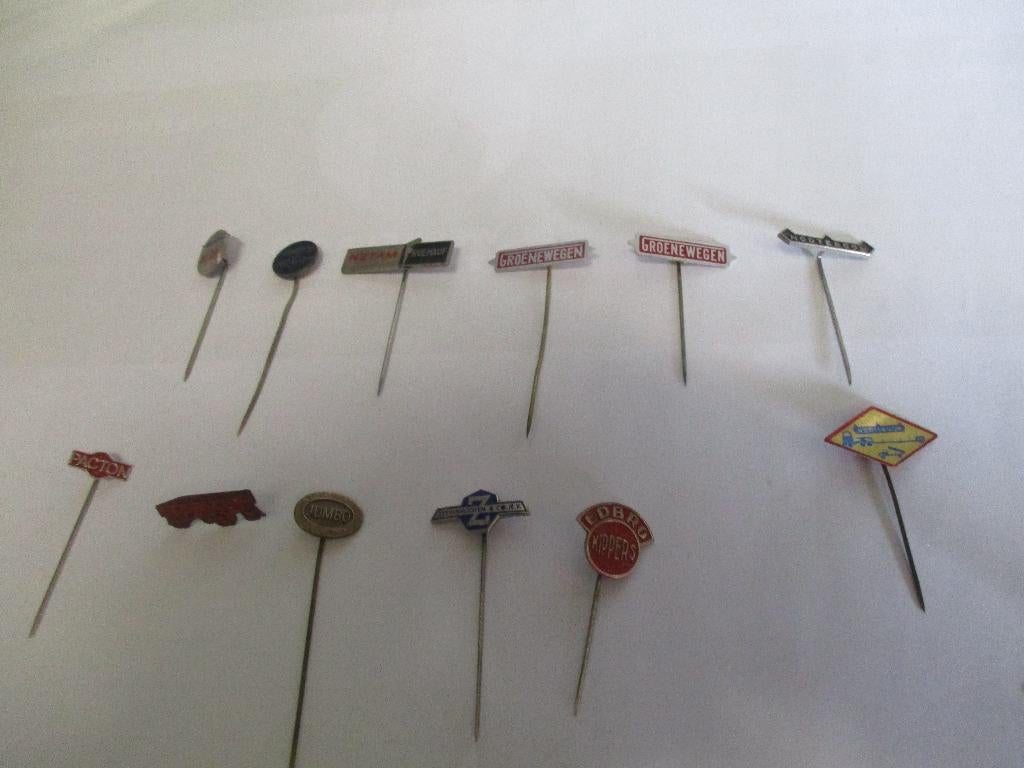 Carrossie Bouwers speldjes 12 stuks, Verzenden, Zo goed als nieuw, Merk, Speldje of Pin