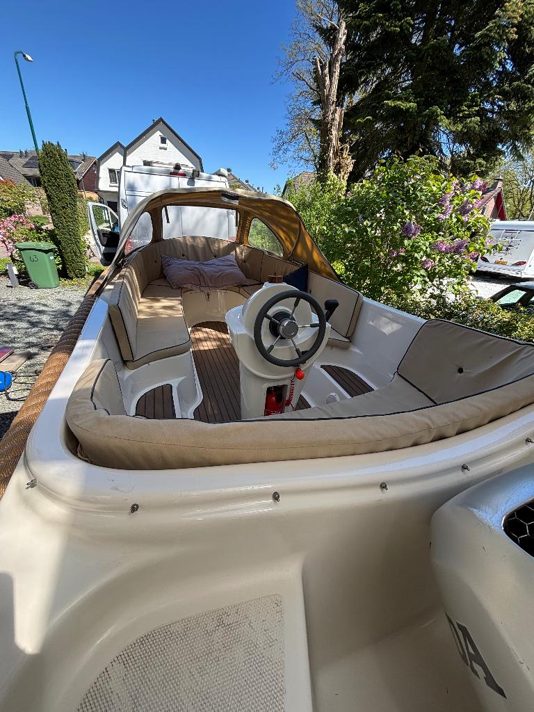 Complete Sunrise Black edition met Honda 50pk, Watersport en Boten, Sloepen, Ophalen, Gebruikt, 30 tot 50 pk, Snelvarend