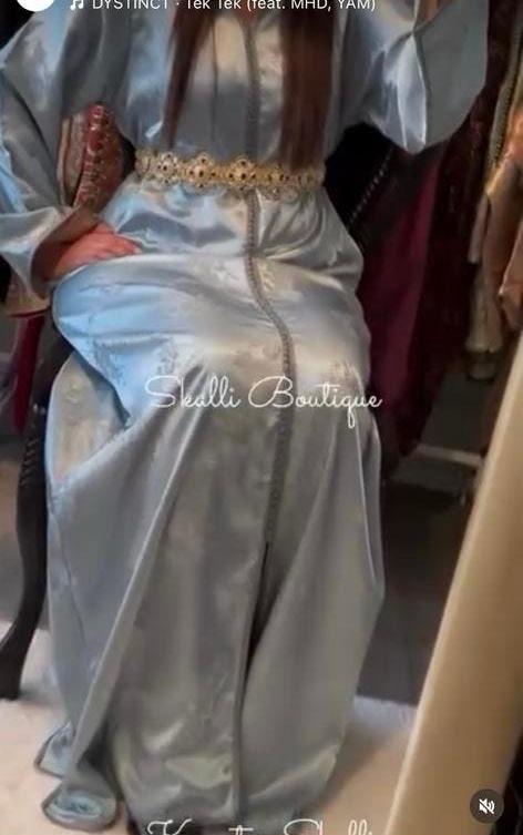 Caftan blauw met beige binnenvoering, Ophalen of Verzenden, Zo goed als nieuw, Blauw, Overige typen
