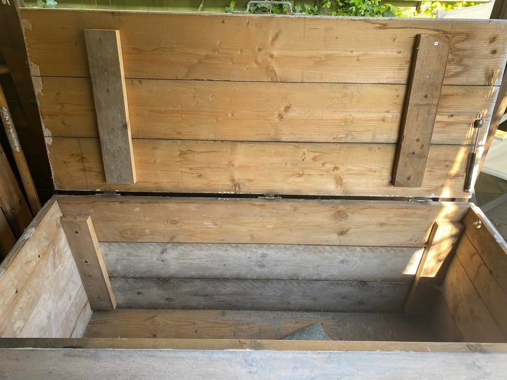 Houten opbergkist voor tuinkussens, Ophalen, Gebruikt, Hout, Overige typen