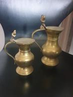 Set van 2 koperen eikelkannetjes - 10 en 14 cm hoog, Ophalen of Verzenden, Koper