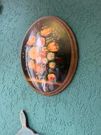 Vintage Ovaal Schilderij met Bloemen en Bolling, Ophalen