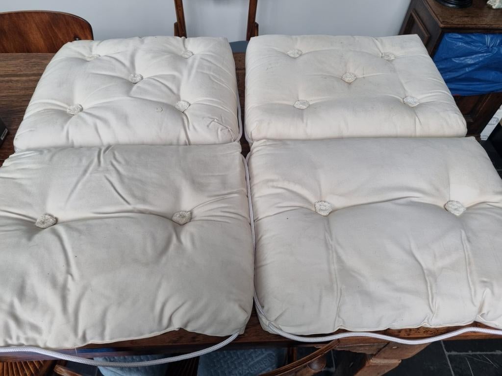 2 dubbele kapok bootkussens, Ophalen of Verzenden, Interieur en Kussens