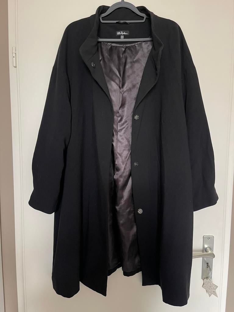 Ulla Popken prachtige lange zwarte tussen jas maat 50, Ophalen of Verzenden, Zo goed als nieuw, Zwart, Jas of Mantel