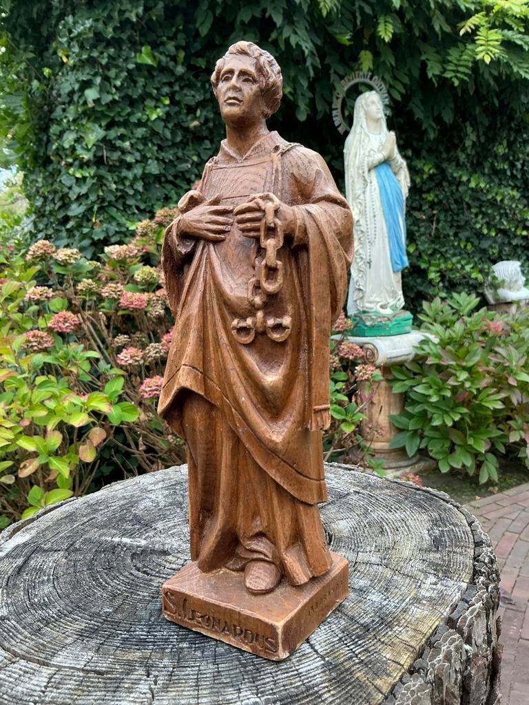 Zeldzaam Belgisch heiligenbeeld ❤️ St. Leonardus, Ophalen of Verzenden