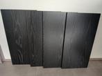 Boekenplanken/zwart/hout/4st, Ophalen, Zo goed als nieuw