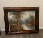 Schilderij landschap en houten lijst I CAFIERI OIL PAINTING, Antiek en Kunst, Ophalen of Verzenden