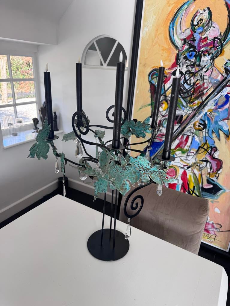 Maroeska Metz kandelaar van gietijzer, Ophalen of Verzenden, Overige materialen