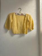 Geel gehaakt baby jasje inclusief kledinghanger, Kinderen en Baby's, Babykleding | Overige, Ophalen of Verzenden, Zo goed als nieuw