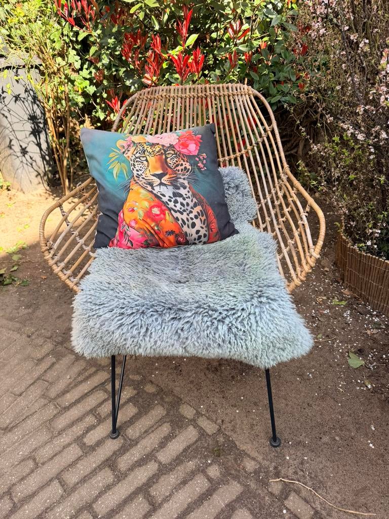 4x bamboo/ijzer onderstel stoelen, Ophalen of Verzenden, Zo goed als nieuw