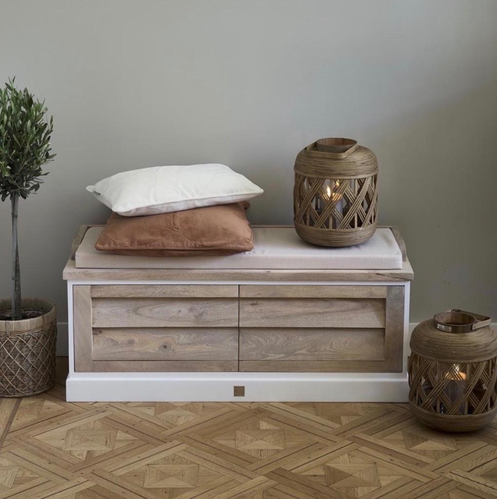 Rivièra Maison bankje, Ophalen, Zo goed als nieuw, Rechthoekig, 100 tot 125 cm