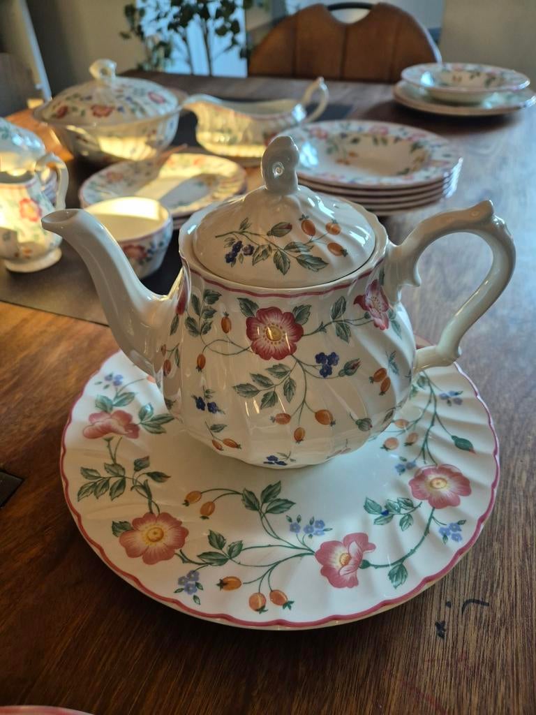 28 delig Churchill Briar Rose servies set (+5 gratis borden), Antiek en Kunst, Ophalen